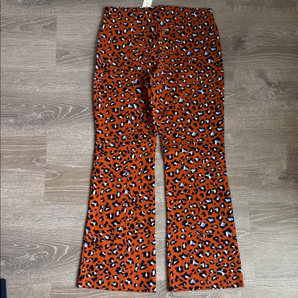 NEW Maeve Anthropologie Leopard Animal Print Flare Kick Pants Small - Picture 3 of 9